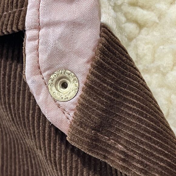 Vintage Corduroy Jacket Mens Large Brown Sherpa Lined Shacket Scovill 70s 80s - Picture 5 of 11